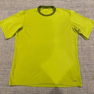 Patagonia Mens Capilene Cool Daily Shirt Lime Green Short Sleeve Tee Size L